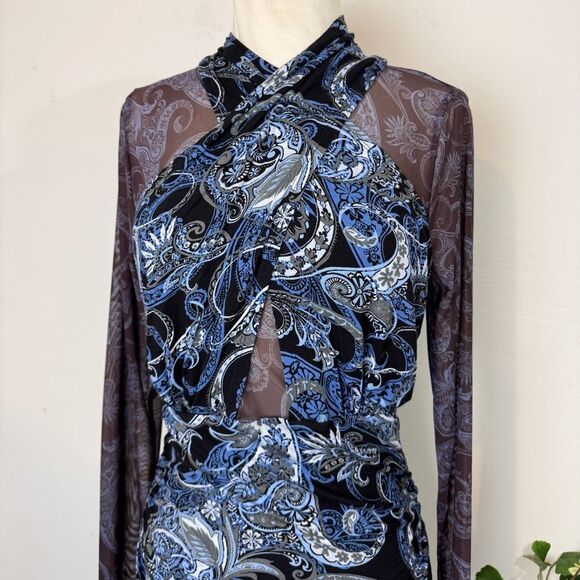 ANTHROPOLOGIE | mesh halter mock-neck dress | medium | new nwt - Picture 2 of 15